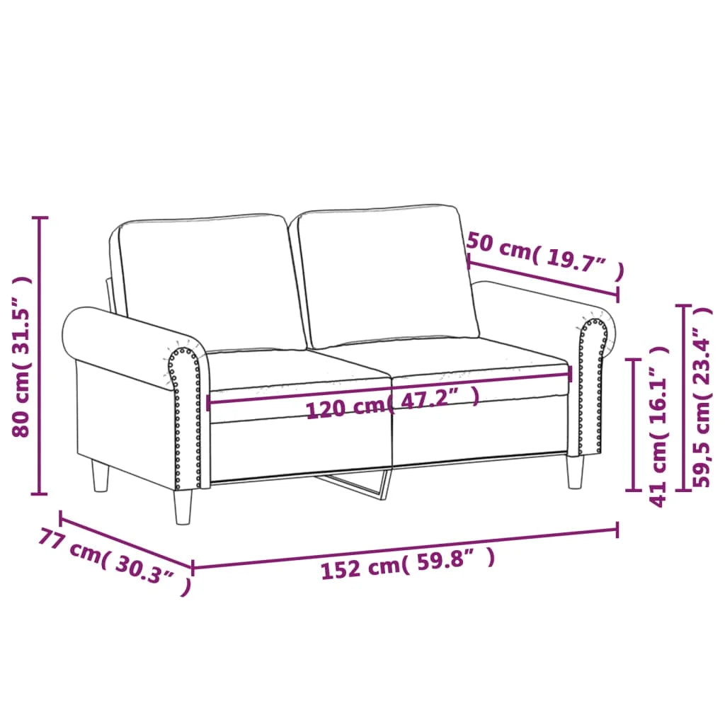 Black Faux Leather 2-Seater Sofa T5844