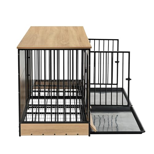 XL Double Large Wooden Dog Crate Furniture with Tray & Partition K1417