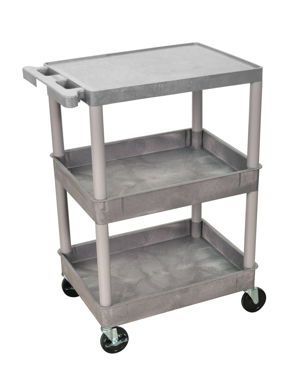 3 Shelf Gray Tub Cart G7098