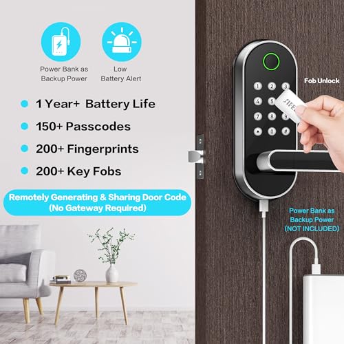 Fingerprint Smart Door Lock Silver M6328