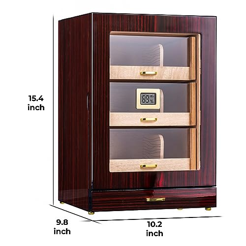 Cigar Cabinet Humidor with Accessory Drawer, Crystal Humidifiers, Lock & Keys and Spanish Cedar Lining I730191
