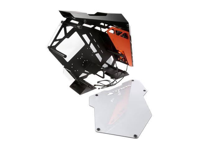Aluminum ATX Mid Tower Tempered Glass Gaming Case with LED Fan S6074