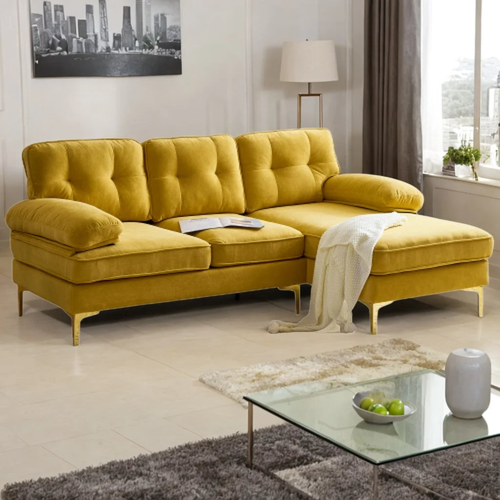 83" Velvet L-Shaped Sectional Sofa Z2184