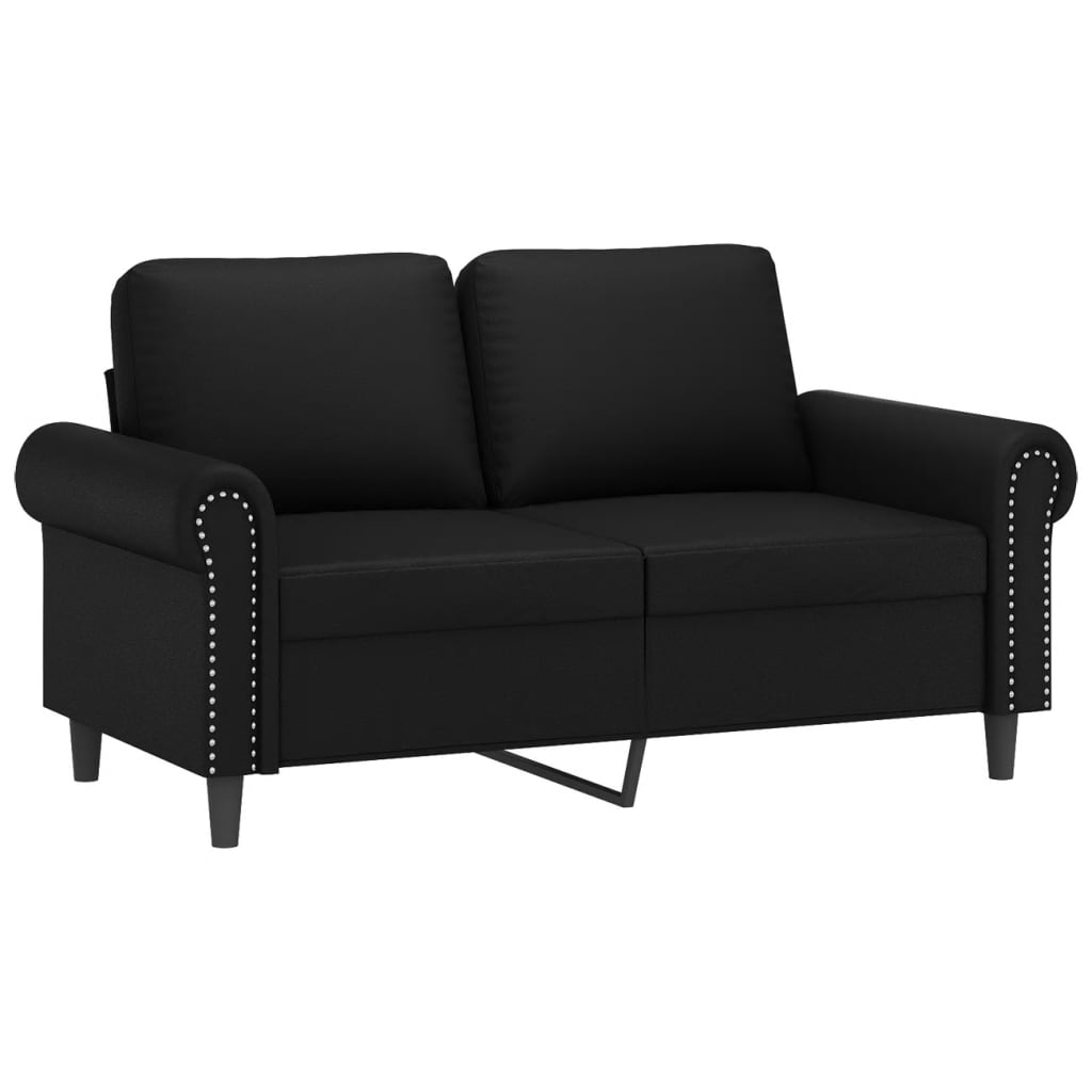 Black Faux Leather 2-Seater Sofa T5844
