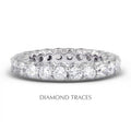 14K White Gold Prong & Bezel Setting 3.79 Carat Total Natural Diamonds Eternity Ring A7021