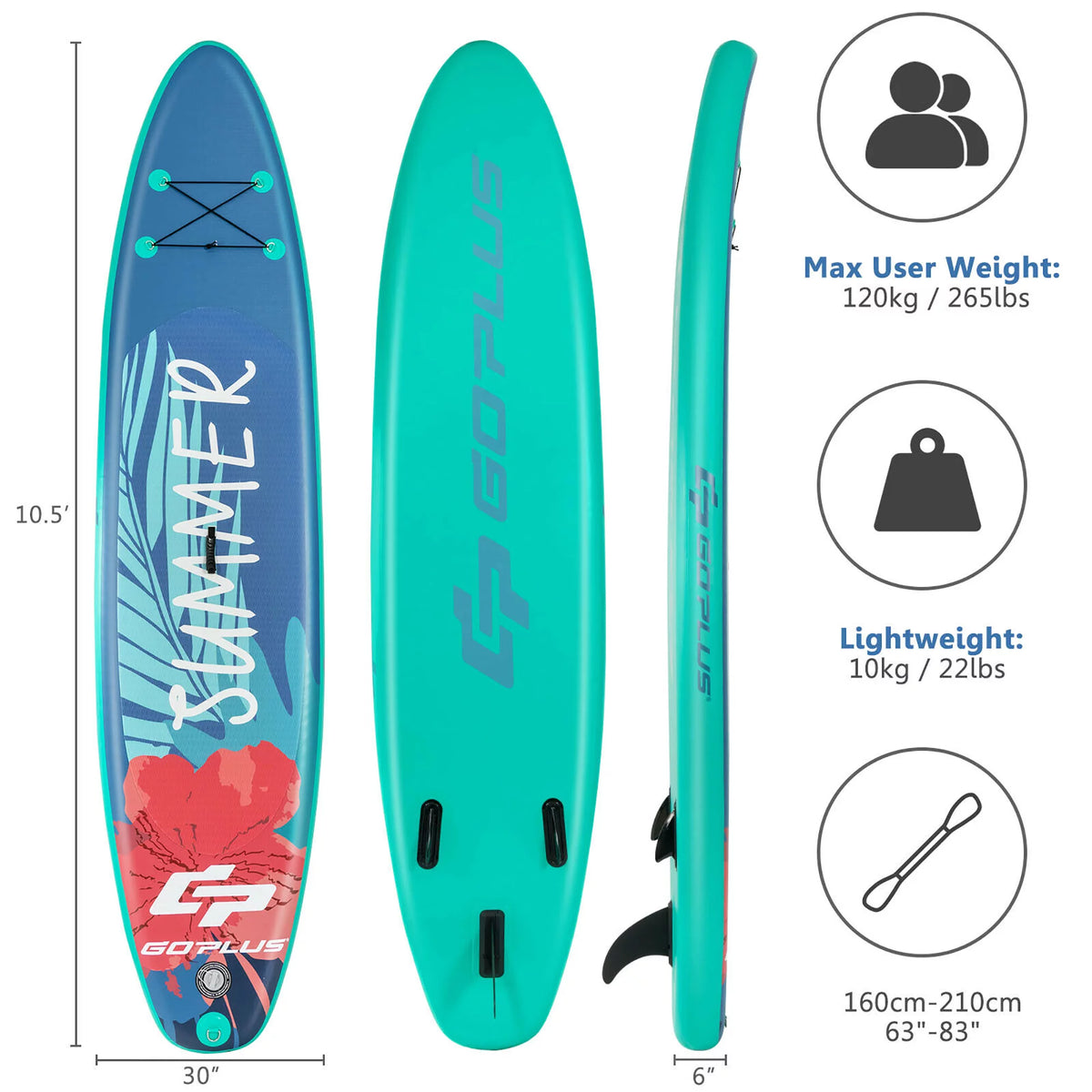 10.5ft Inflatable Stand Up Paddle Board F2739