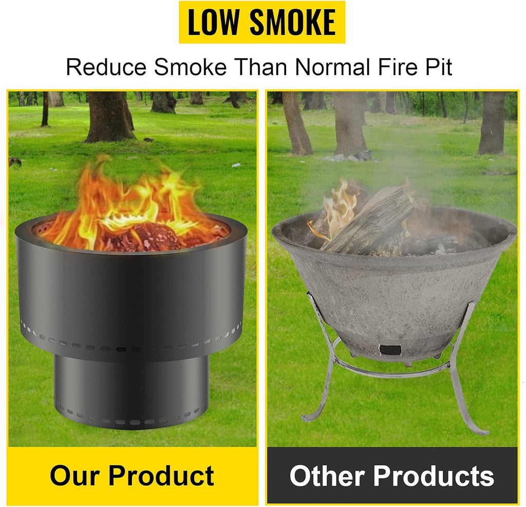 Carbon Steel Smokeless Fire Pit, 13.5 inch Diameter, Portable S824635