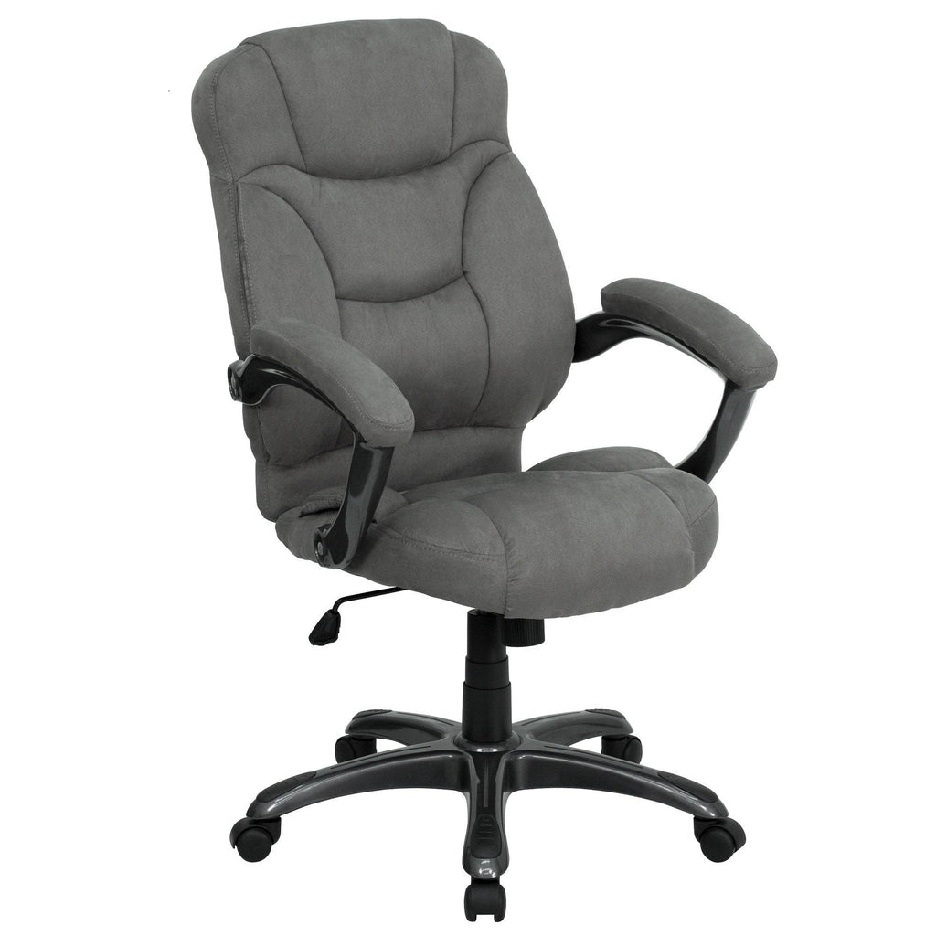 Gray High Back Contemporary Executive Swivel Ergonomic Office Chair with Arms R280