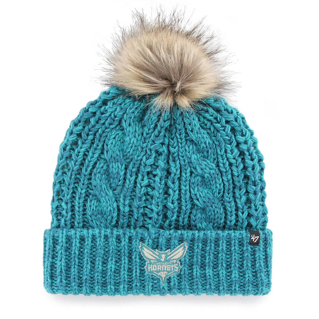 Teal Cuffed Knit Hat with Pom L652731