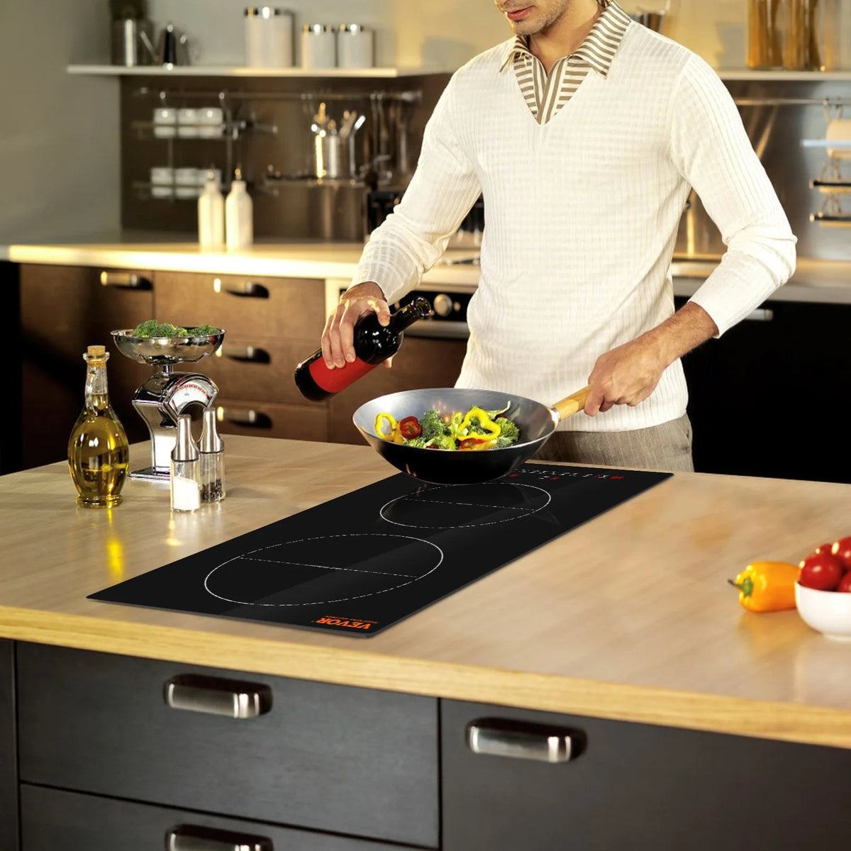12'' 2 Burner Electric Induction Cooktop A3468