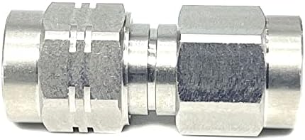Precision 1.85 mm Male to SMA Male Microwave Adapter, DC to 26.5 GHz, 50 Ohm, Stainless Steel Body P937