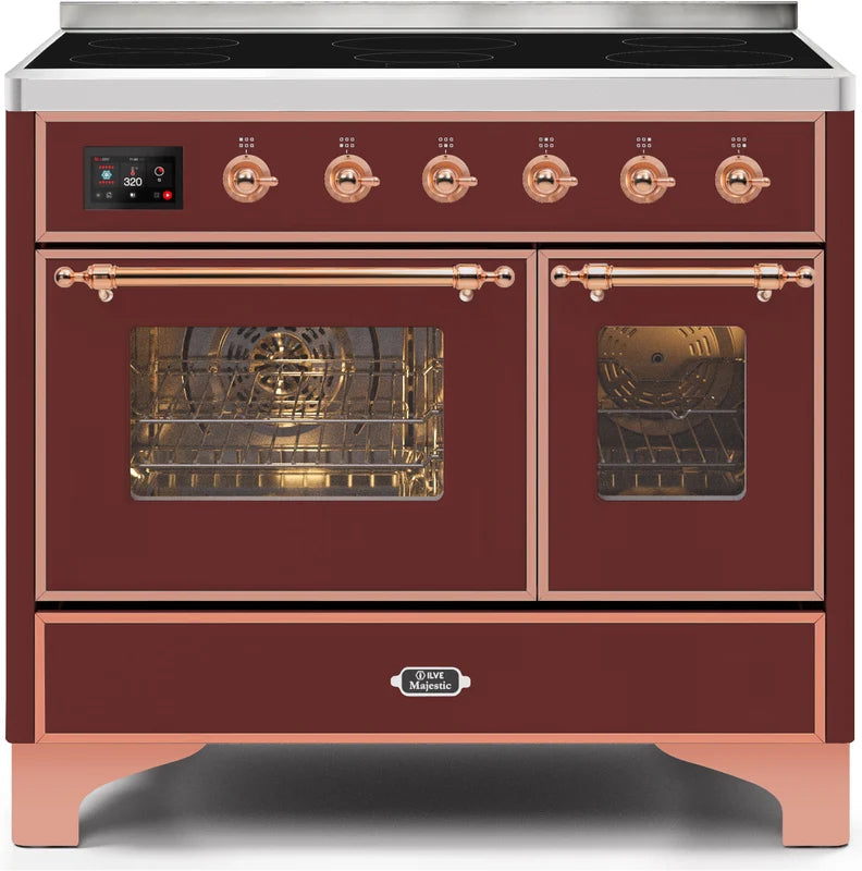 Burgundy Copper Trim 40 Induction Range with Electric Oven R68402
