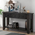 Black Modern Console Table with 3 Drawers and 1 Shelf Y852