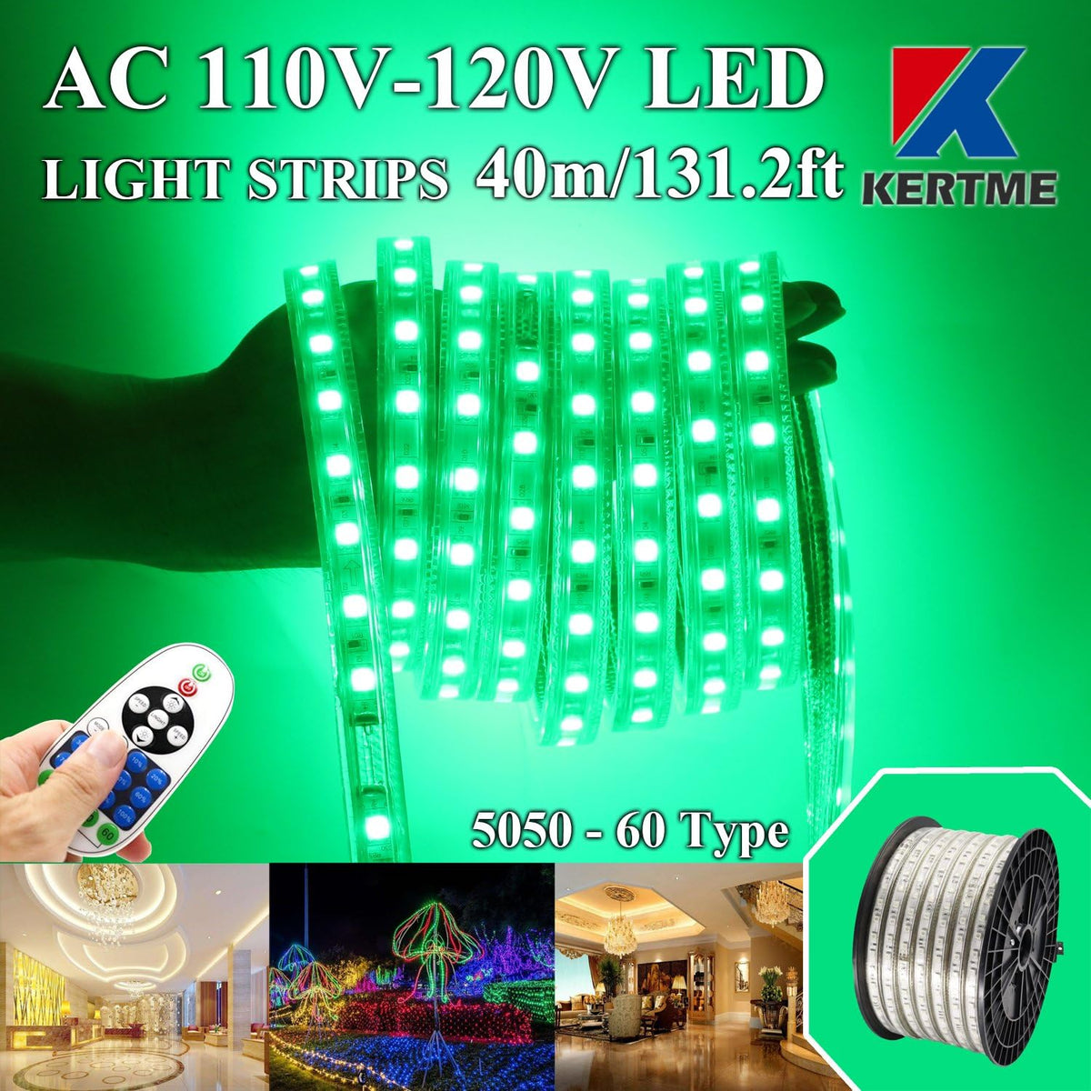 RGB LED Strip Lights with Remote (164ft/50m) V437