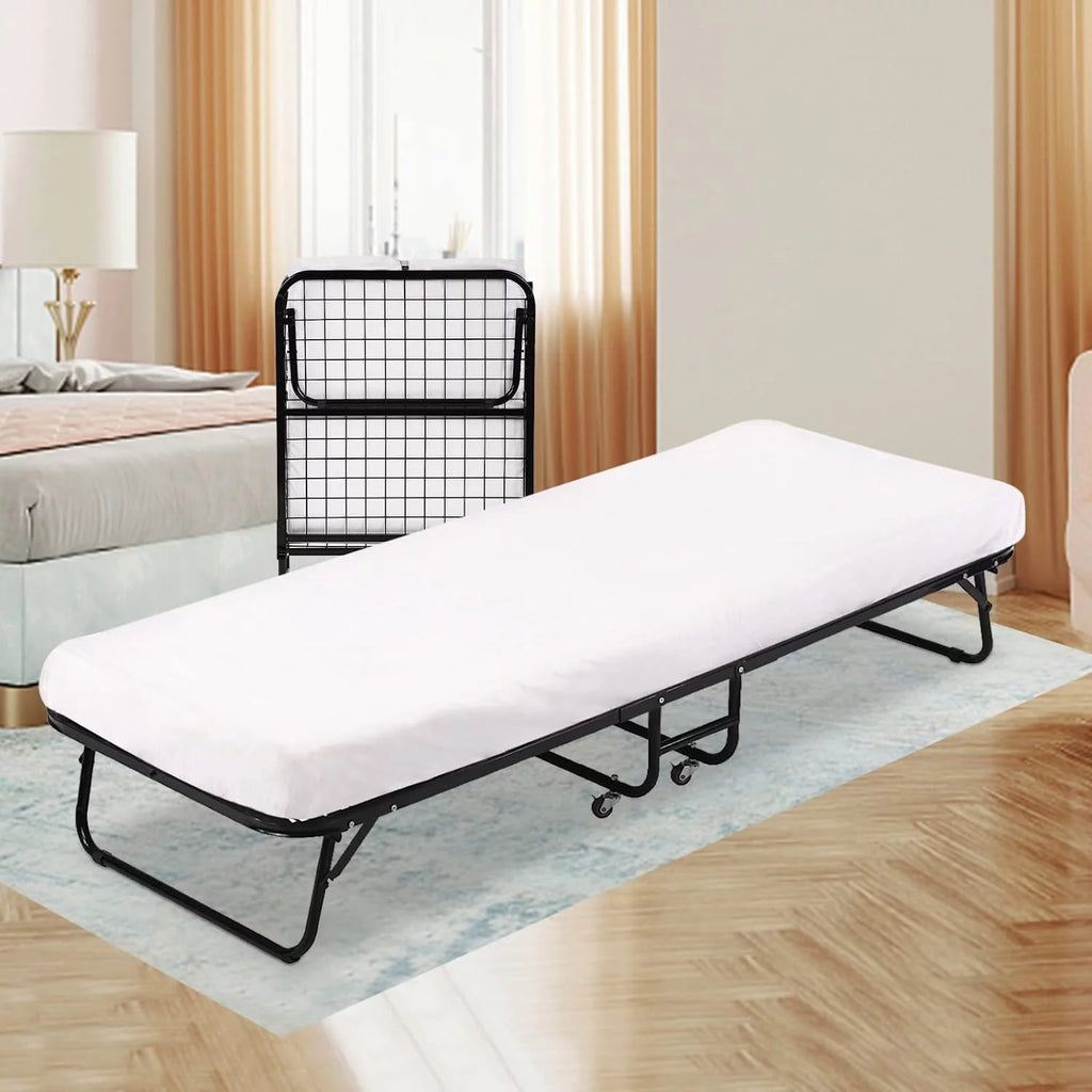 Folding Guest Bed with 4 inch Mattress Twin Size K79333