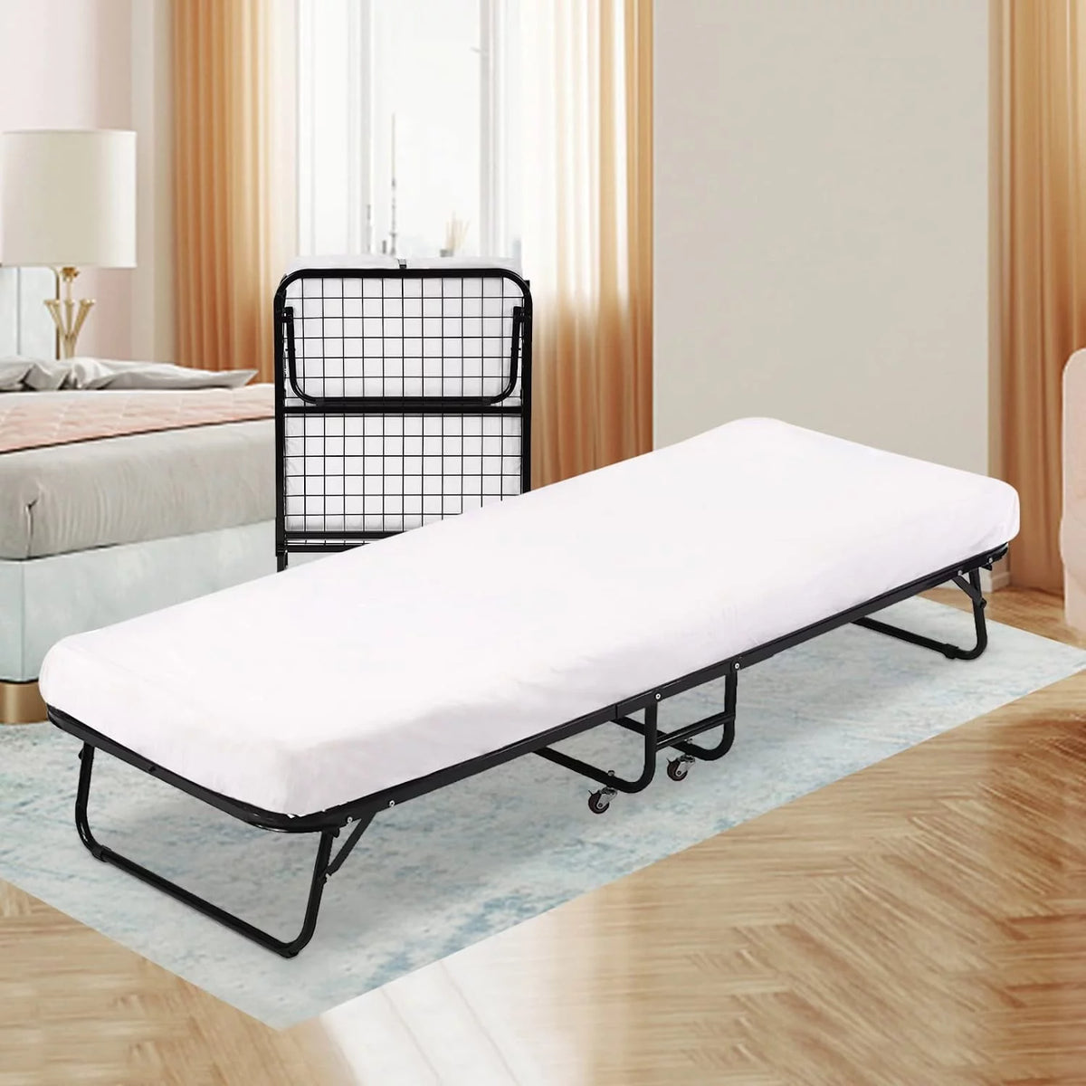 Folding Guest Bed with 4 inch Mattress Twin Size K79333