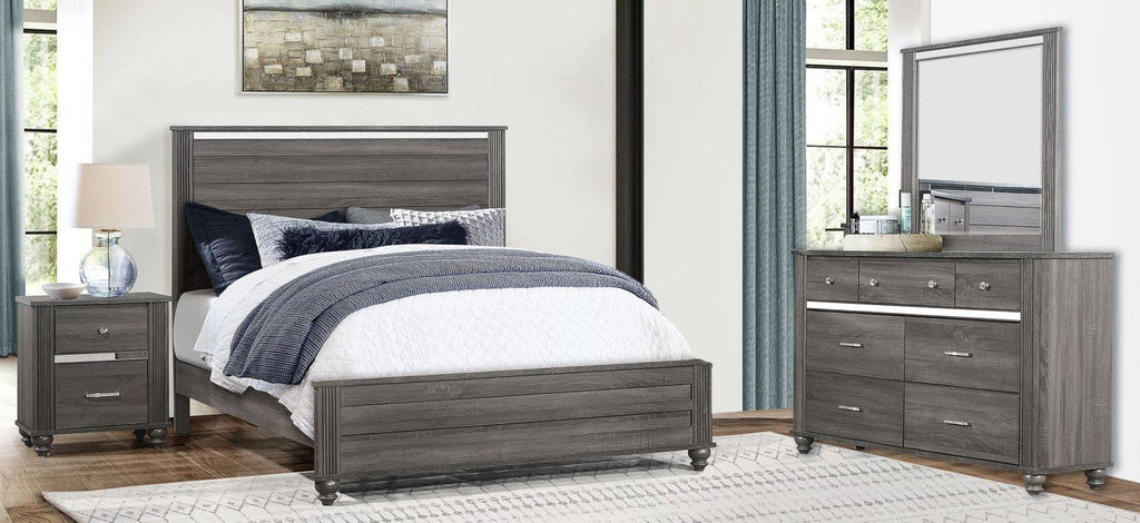 Gray Panel Bed I8111