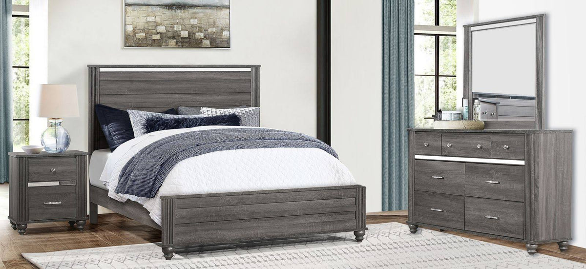 Gray Panel Bed I8111
