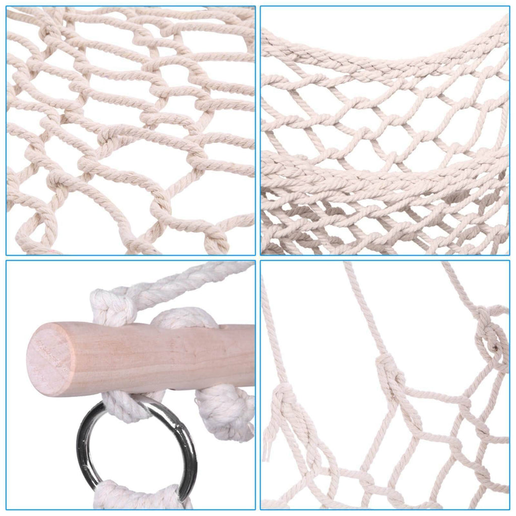 Cotton Rope Hammock Chair with Wood Stretcher O393