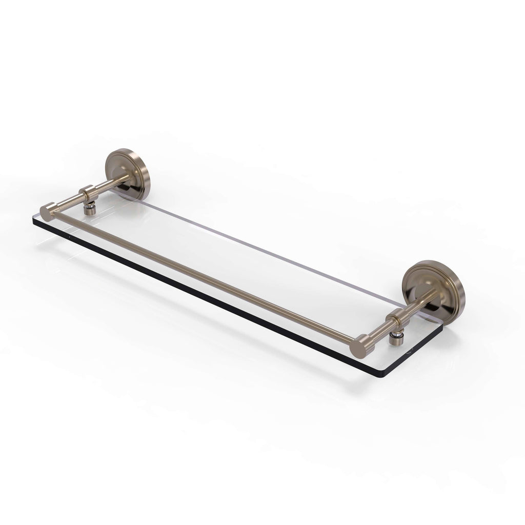 22x22 Tempered Glass Shelf with Gallery Rail Antique Pewter D2930