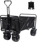 Heavy Duty Foldable Beach Cart with All-Terrain Wheels and Cargo Net L159145
