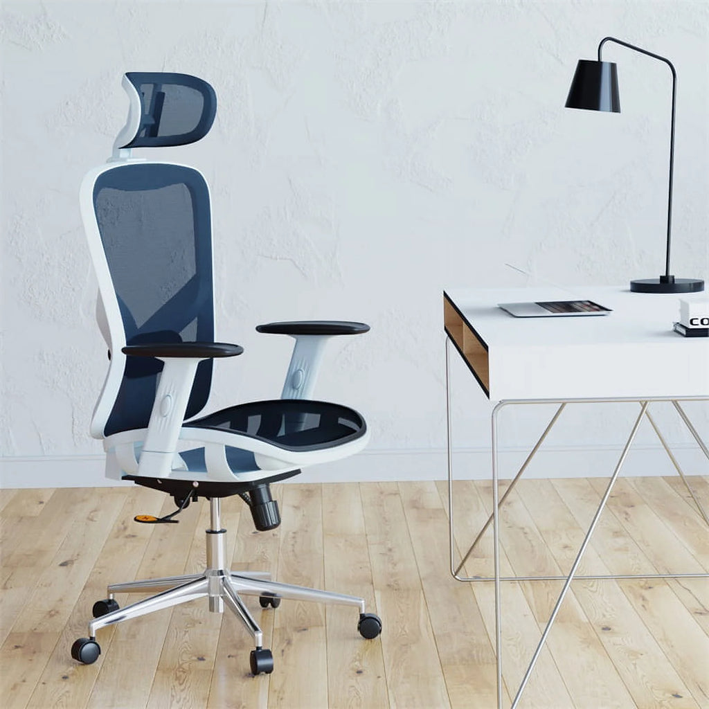 Blue Fabric Mesh Office Chair with Arms M387730
