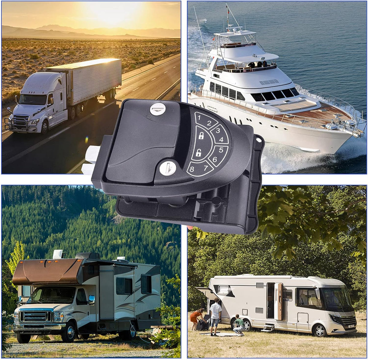 RV Keyless Entry Door Lock with Backlit Keypad and 2 Key Fobs R52107