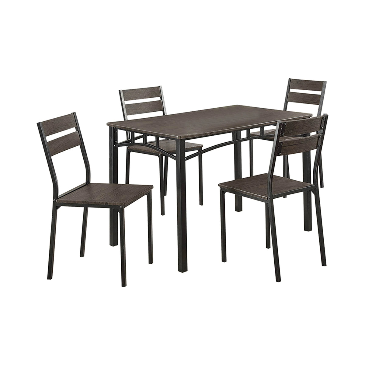 Brown Metal 5-Piece Dining Set N379325