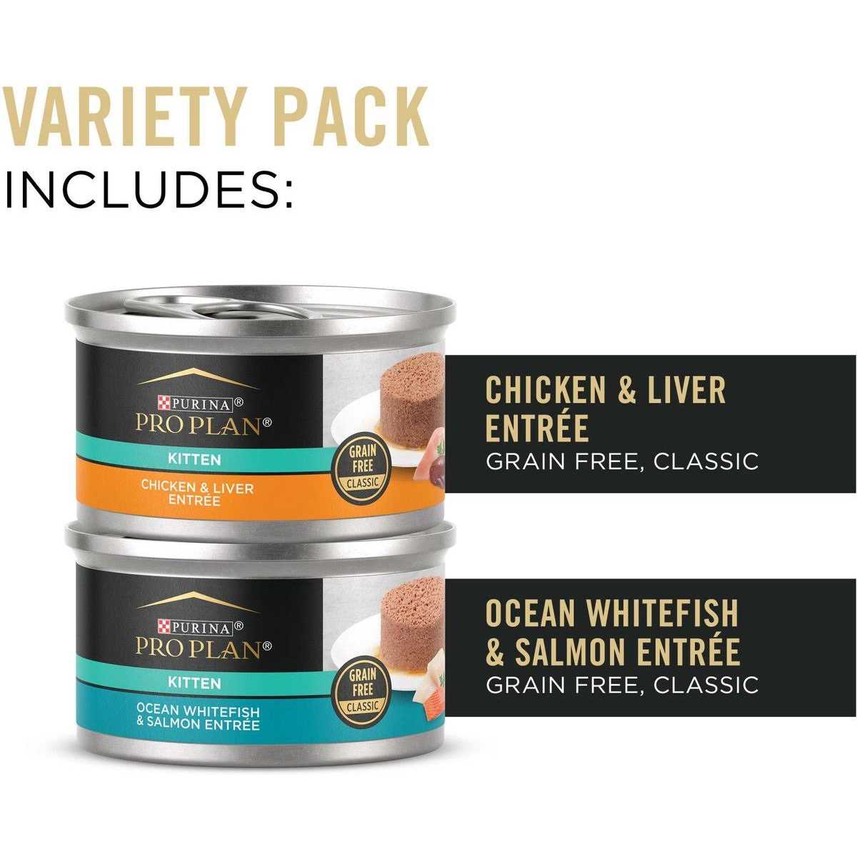 Grain-Free Chicken Liver Whitefish Salmon Variety Pack Wet Kitten Food X265