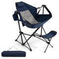 Folding Camp Chair with Detachable Footrest and Carrying Bag B80042