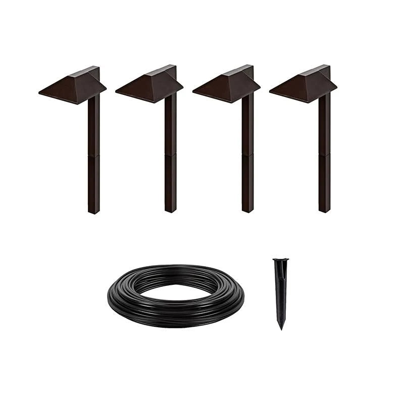 4 Offset Square Path Lights LED Landscape Lighting H788