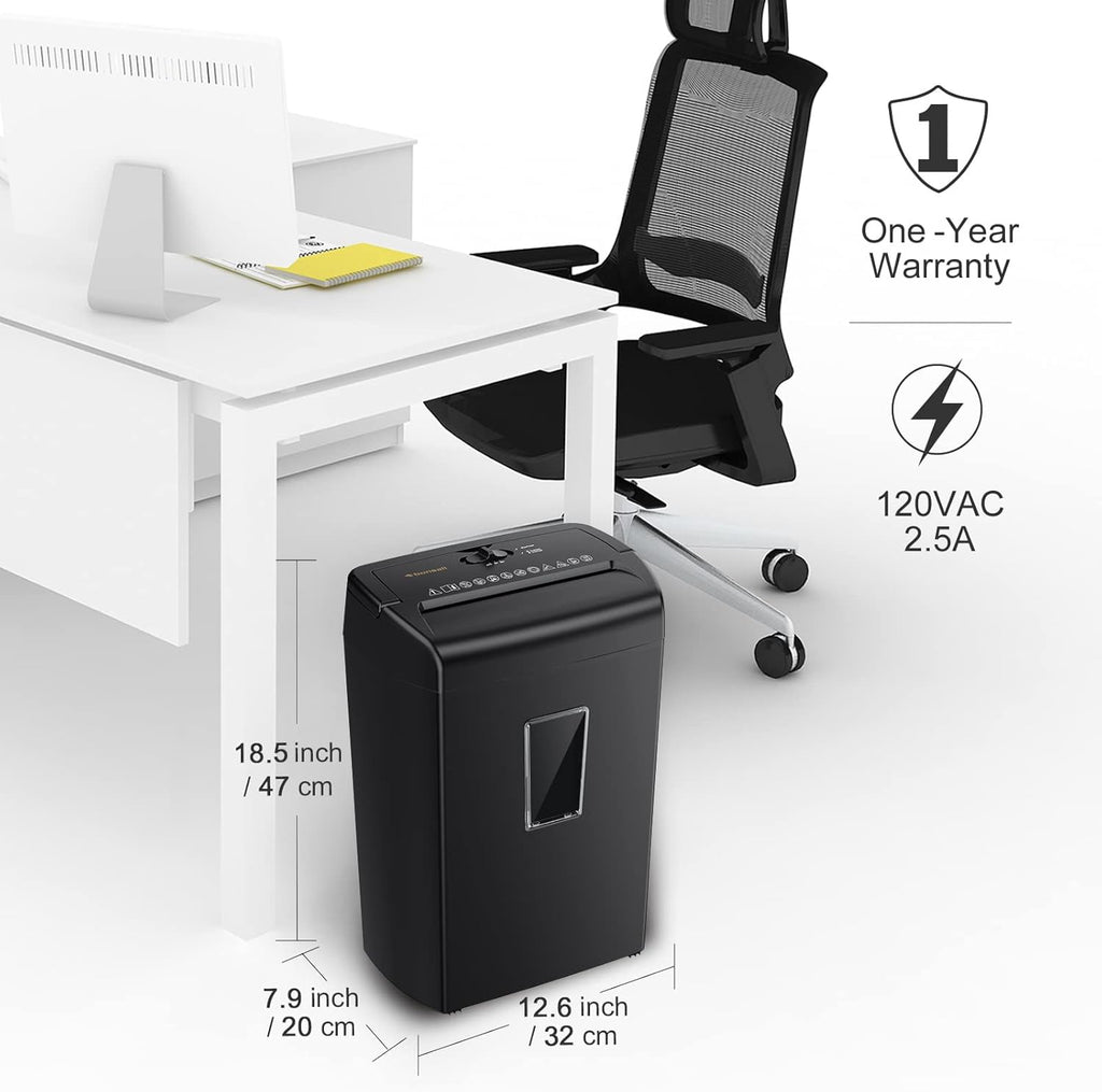 10-Sheet Cross-Cut Paper Shredder with 5.5 Gallons Wastebasket, Black C2353