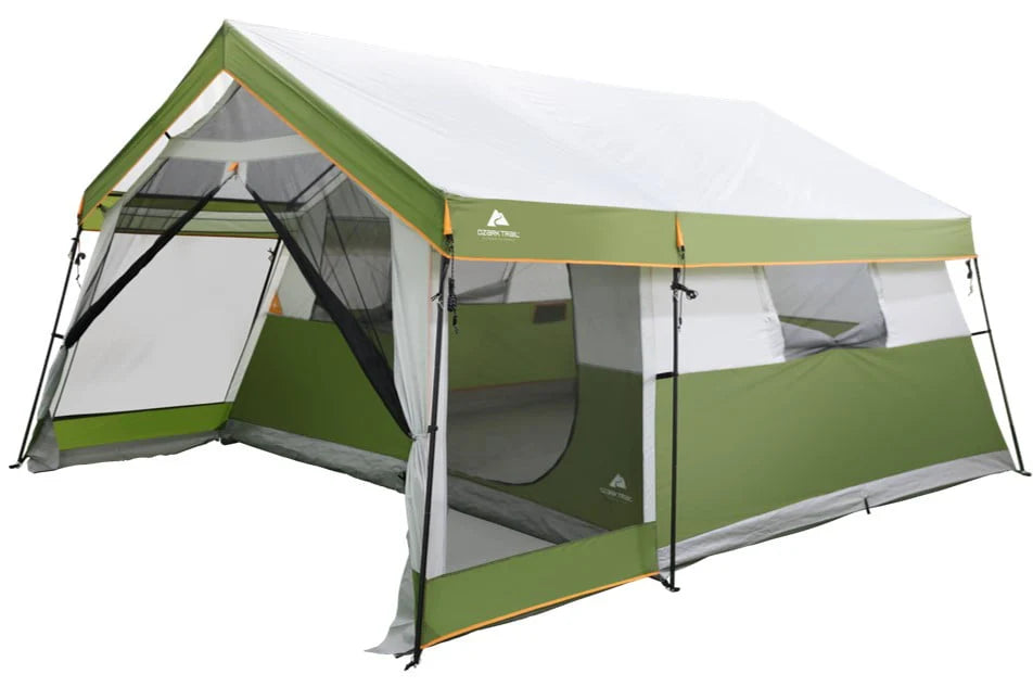 8-Person Cabin Tent with Screen Porch, Green Q71794