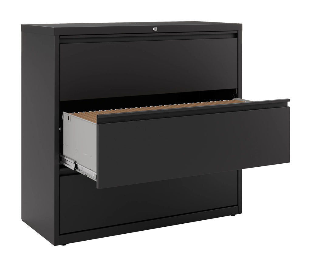 42 inch Wide 3 Drawer Metal Lateral File Cabinet Black K9663