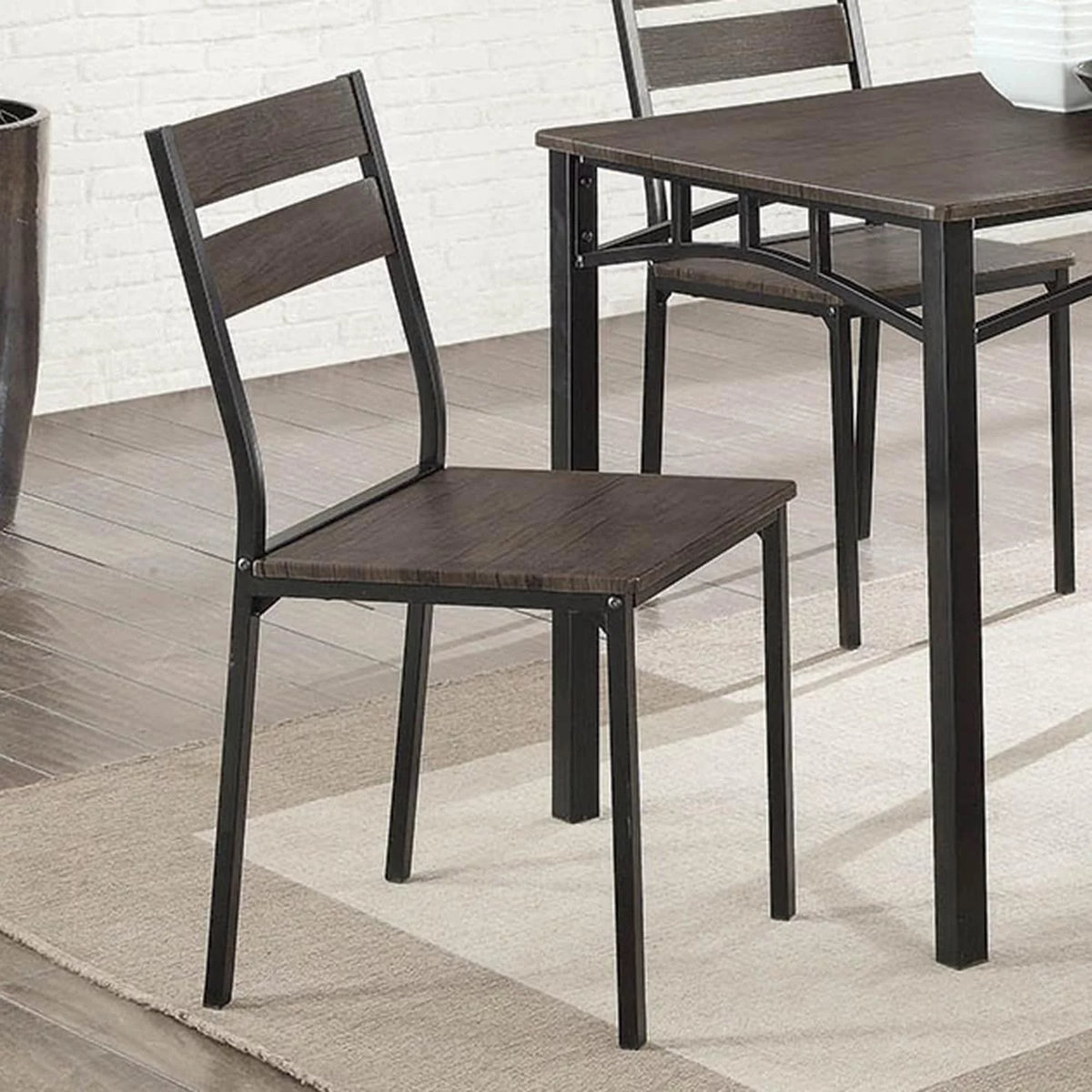 Brown Metal 5-Piece Dining Set N379325