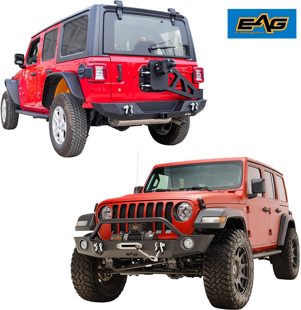 Rock Crawler Front Bumper with Tire Carrier Combo for Wrangler JL B961826