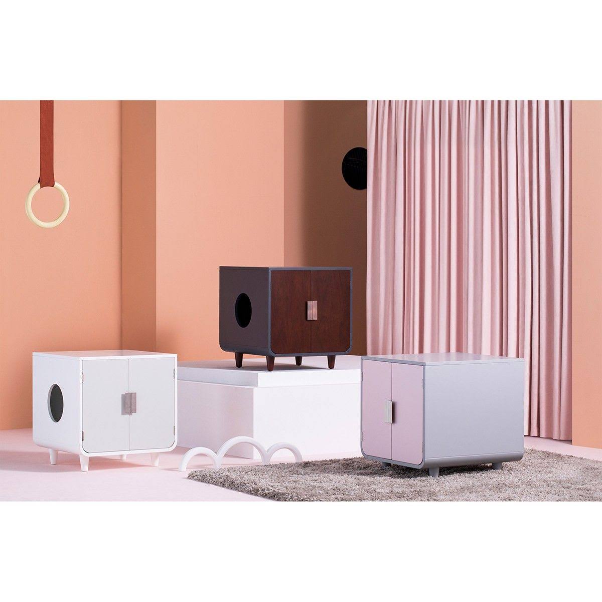 Alpine White Covered Wooden Cat Litter Box S5960
