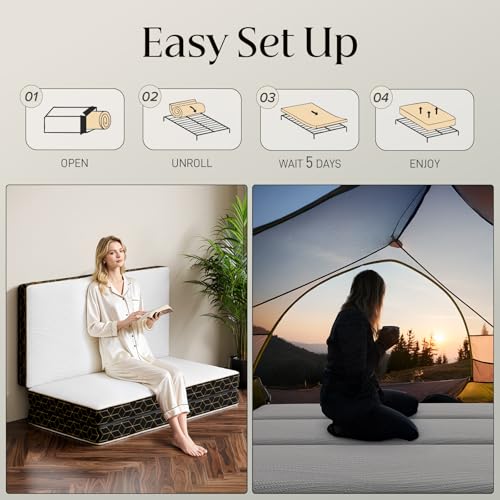 6 Inch Queen Memory Foam Tri-Fold Mattress with Washable Cover M257752
