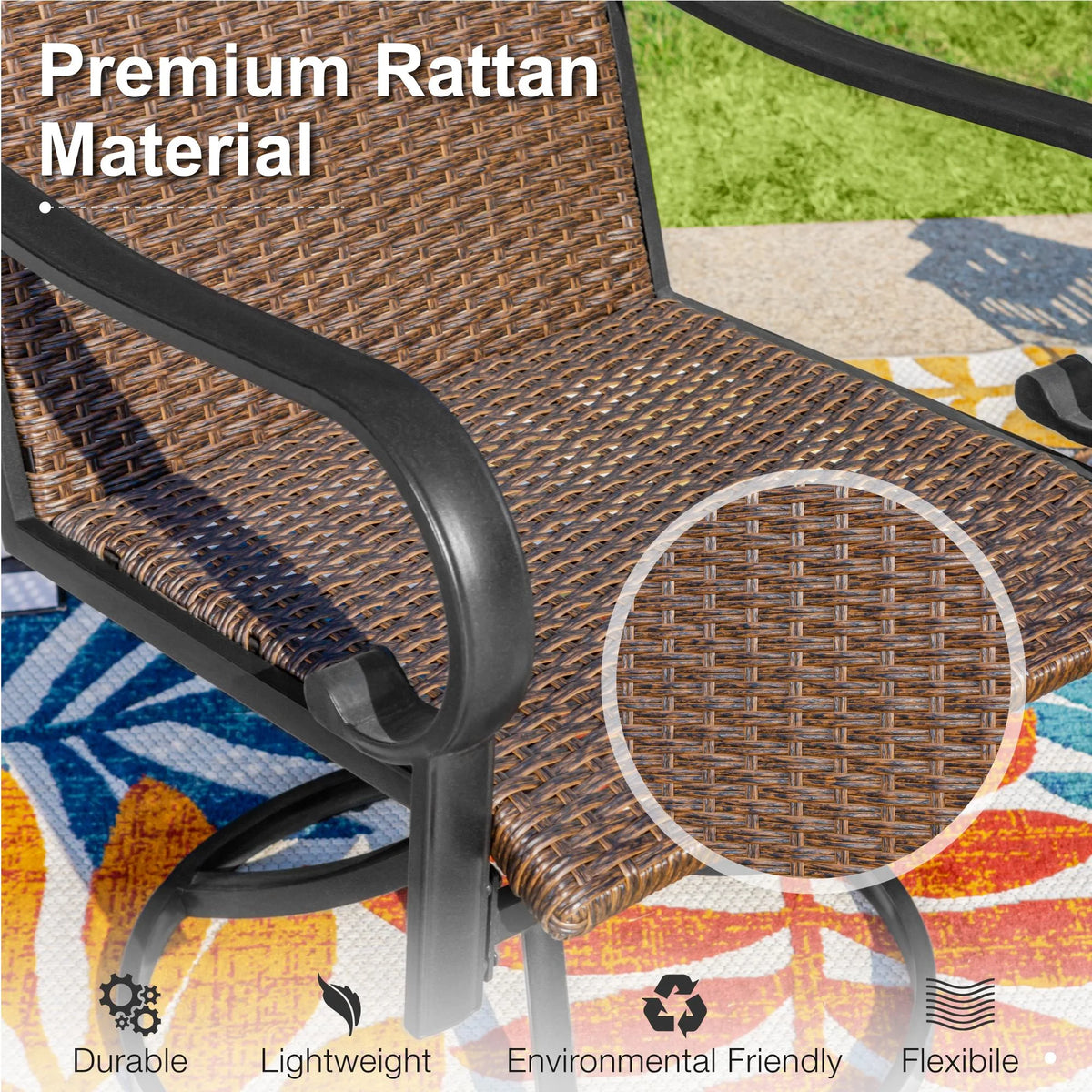 7 Pieces Wicker Rattan Patio Dining Set C51776