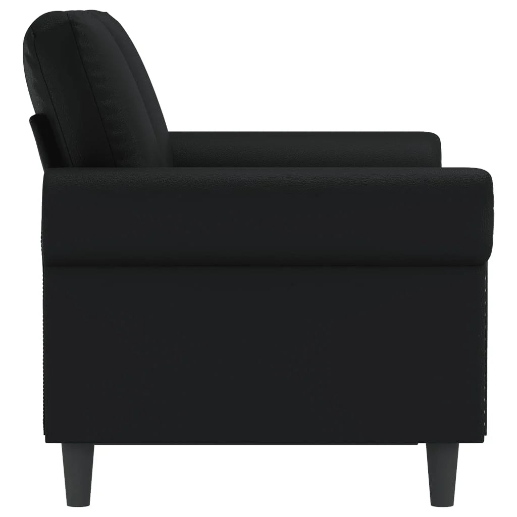 Black Faux Leather 2-Seater Sofa T5844