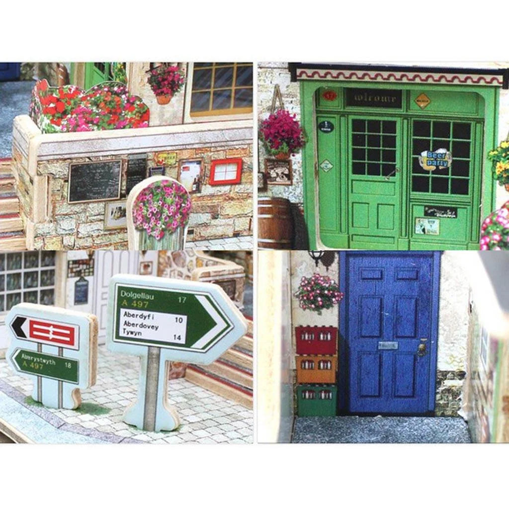 Britain Bar Pub Life Scene 3D Wooden Dollhouse Miniature With Furniture L94901