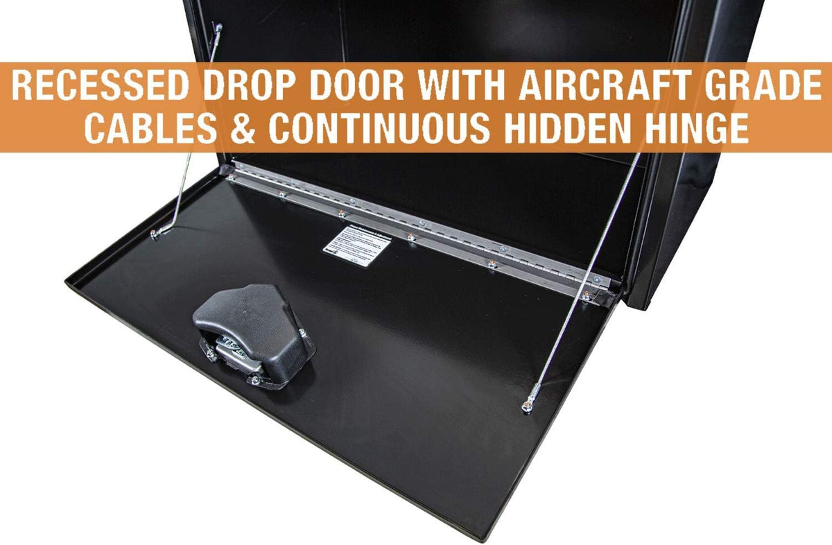 Black Steel Underbody Truck Box with T-Handle Latch, 18 x 18 x 36 Inch Y918025