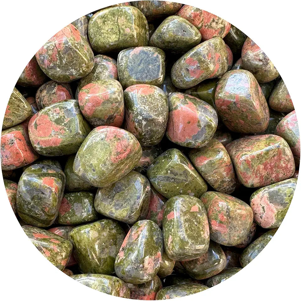 Polished Unakite Tumbled Stones 5 Pound Q8743