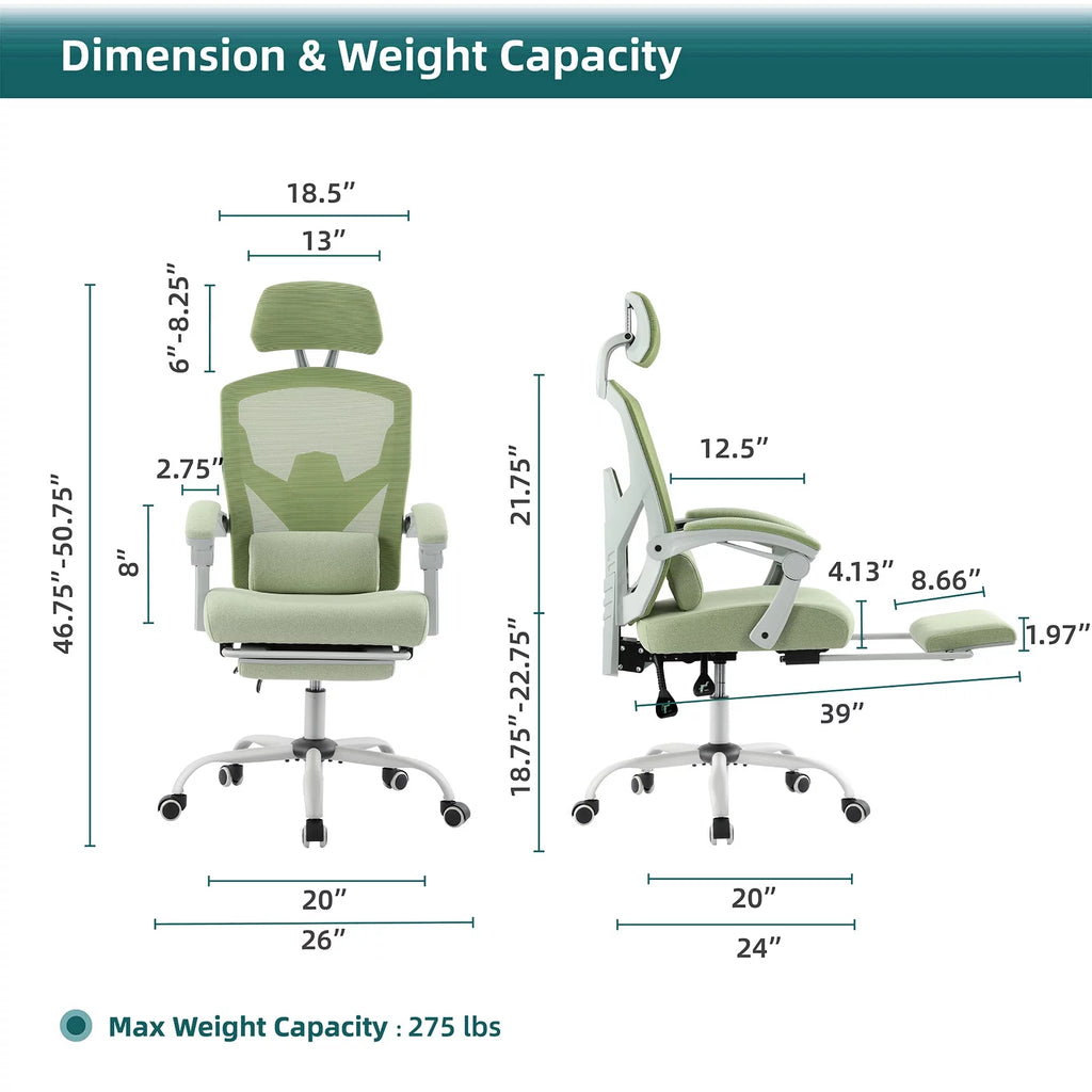 Ergonomic Mesh Office Chair with Lumbar Support E626