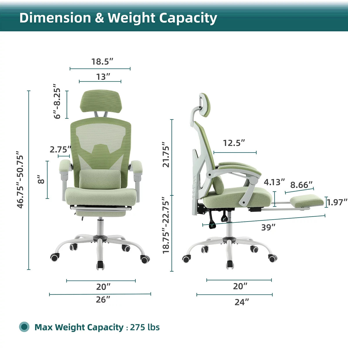 Ergonomic Mesh Office Chair with Lumbar Support E626
