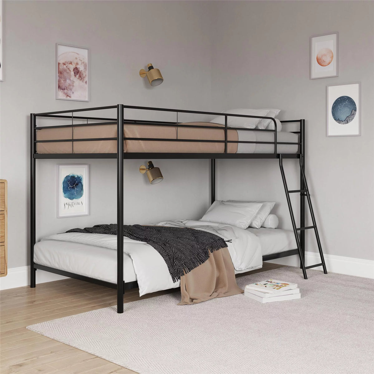 Black Twin-over-Twin Bunk Bed F930