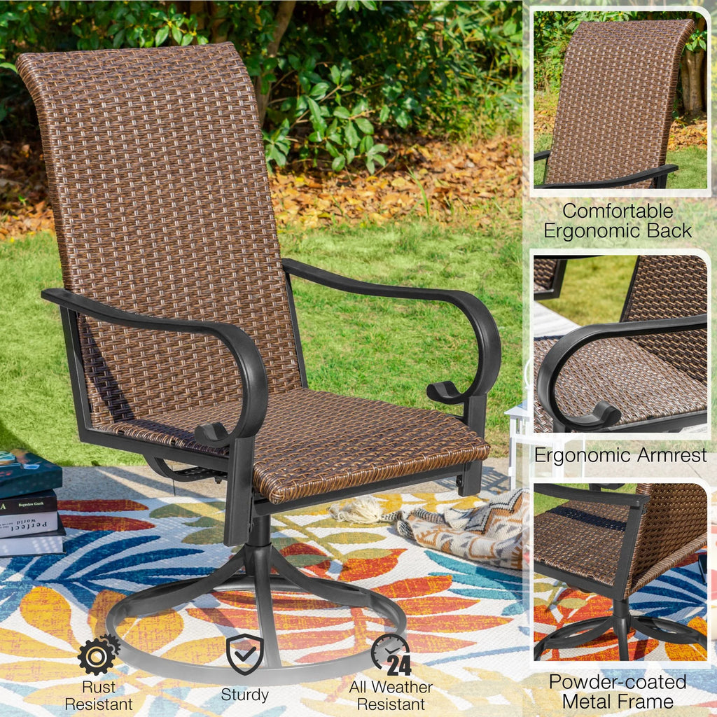 7 Pieces Wicker Rattan Patio Dining Set C51776