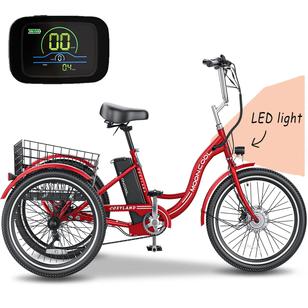 Electric Tricycle with Removable Lithium Battery C7674