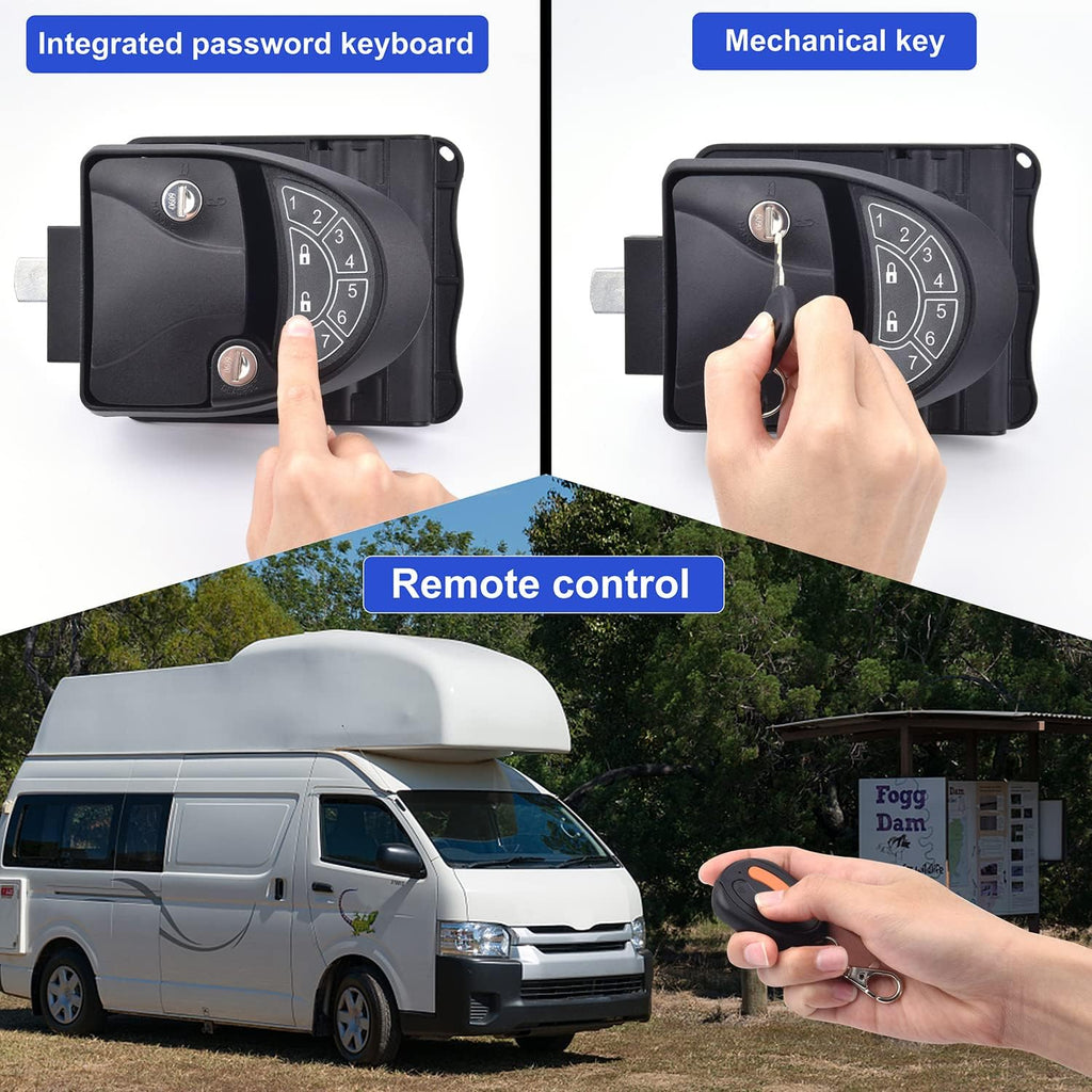 RV Keyless Entry Door Lock with Backlit Keypad and 2 Key Fobs R52107