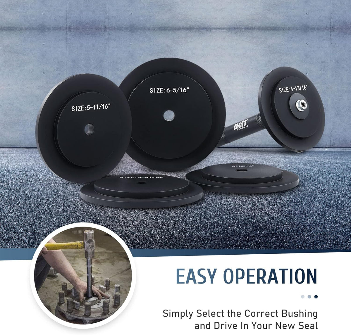 Truck Hub Seal Installer Kit, Heavy Duty Seal Drivers, Set of 5 V97943